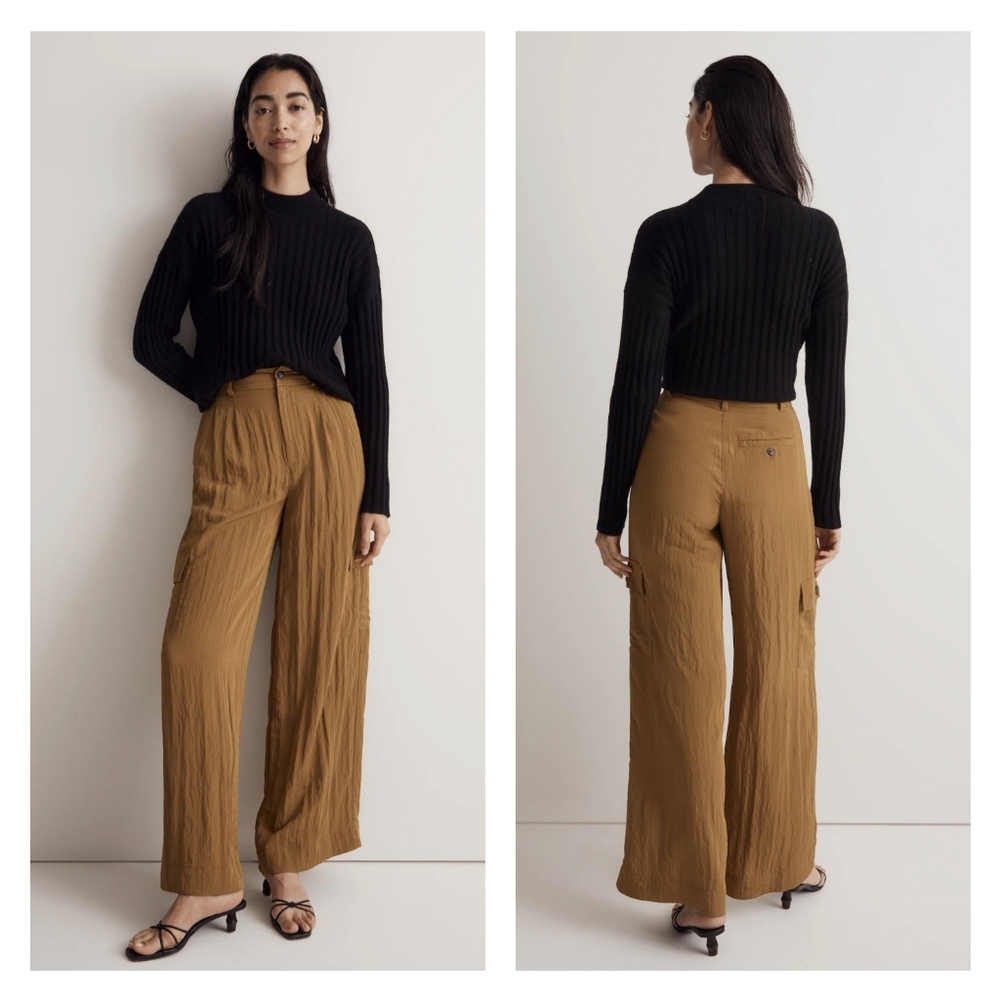 Madewell The Harlow Wide-Leg Cargo Pant Spiced Olive High Rise
